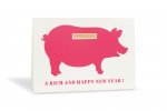 Geschenkkarte Piggy Bank Pink New Year